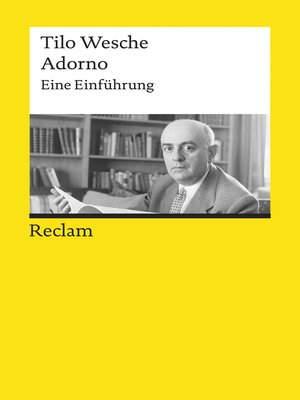 cover image of Adorno. Eine Einführung